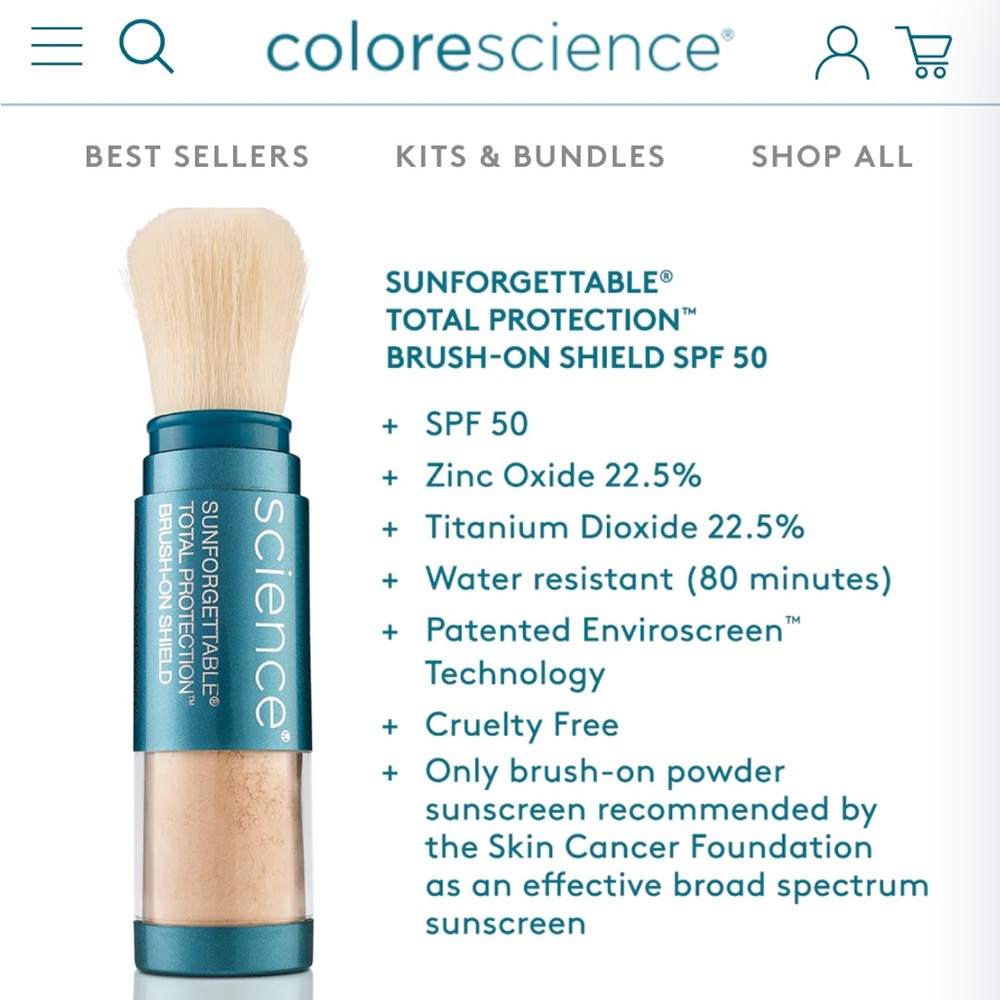 NEW Colorescience Sunforgettable Total Protection Brush On Shield SPF | Deep